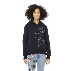 Mr&Mrs Italy Embroidered ZipUp Hoodie Women Blue Clothing